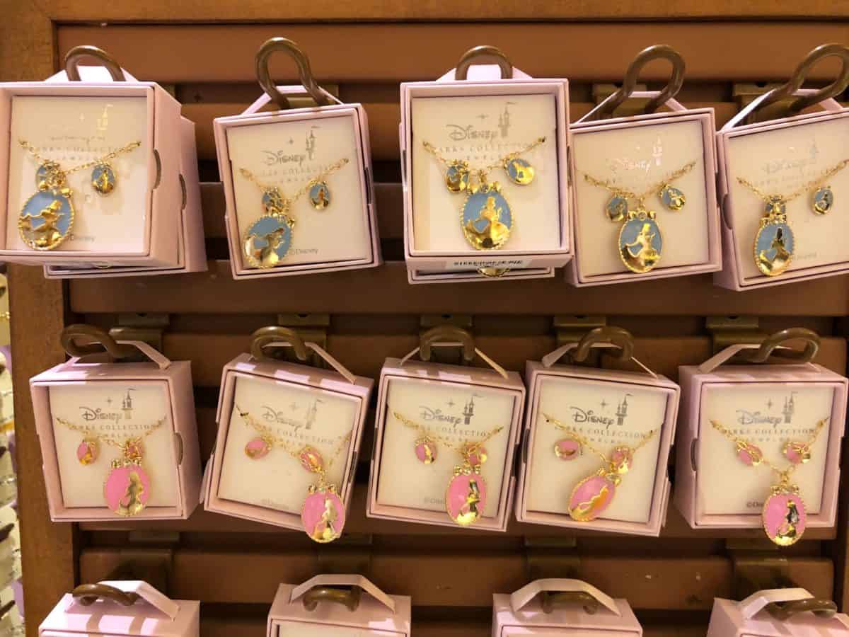 disney parks collection princess necklace earring sets aurora cinderella 