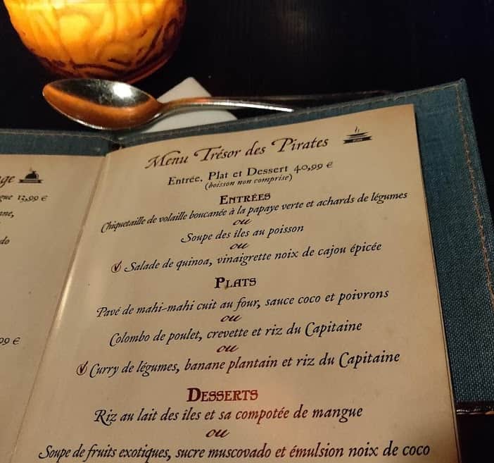 REVIEW pirate's menu Prix Fixe Dining Captain Jack's Restaurant Disneyland Paris