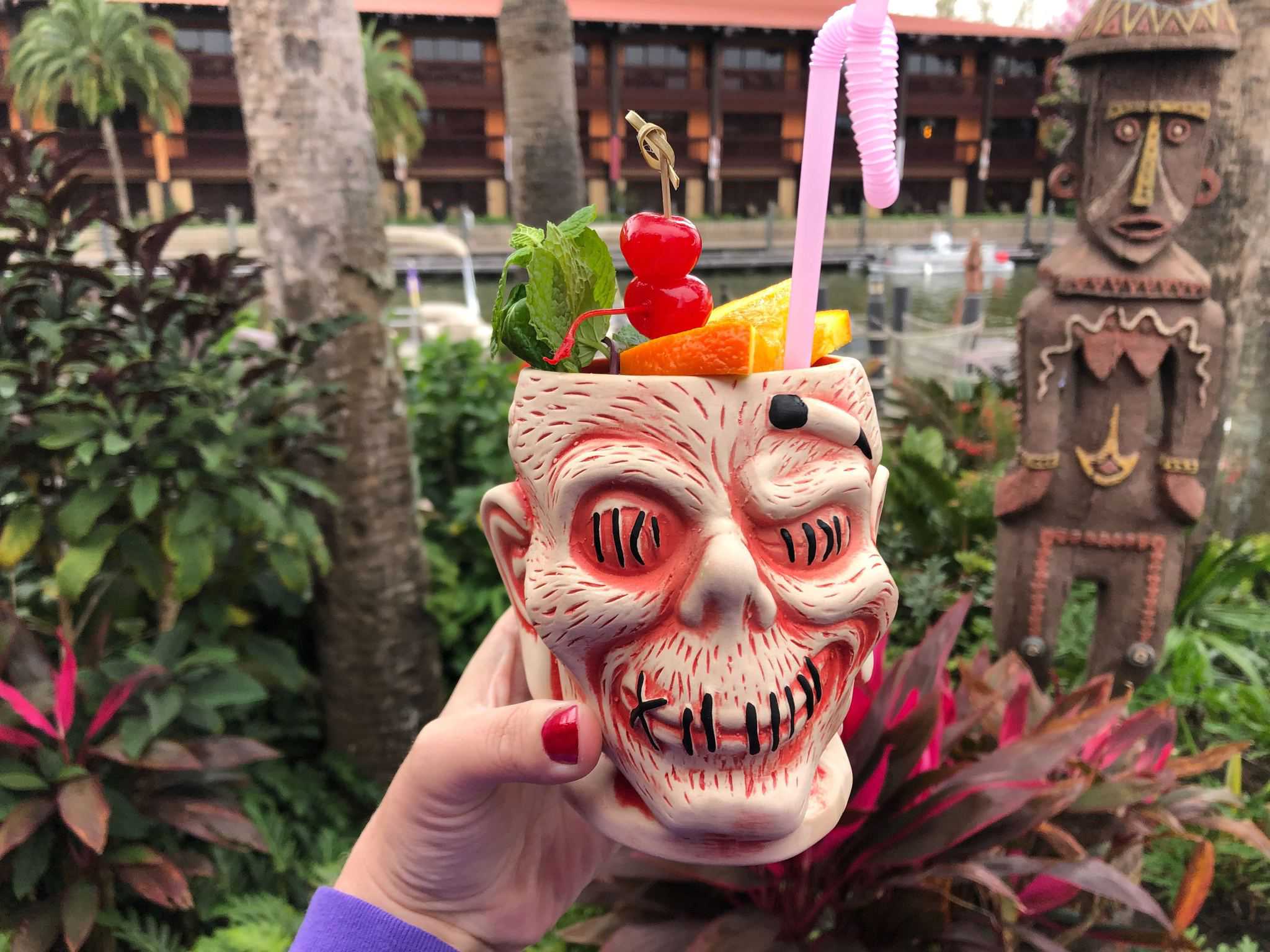 The new zombie shrunken head mug at Trader Sam's