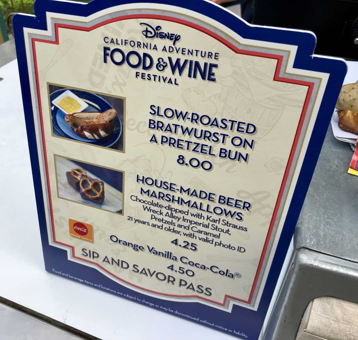 Food and Wine Festival Specialty Items Slow Roasted Brat and Beer Marshmallows DCA