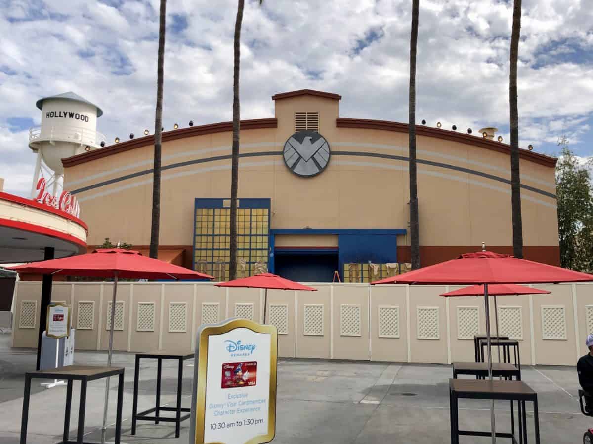 Captain Marvel Meet and Greet Experience construction Disney California Adventure 