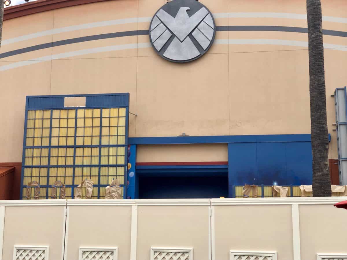 Captain Marvel Meet and Greet Experience construction Disney California Adventure 
