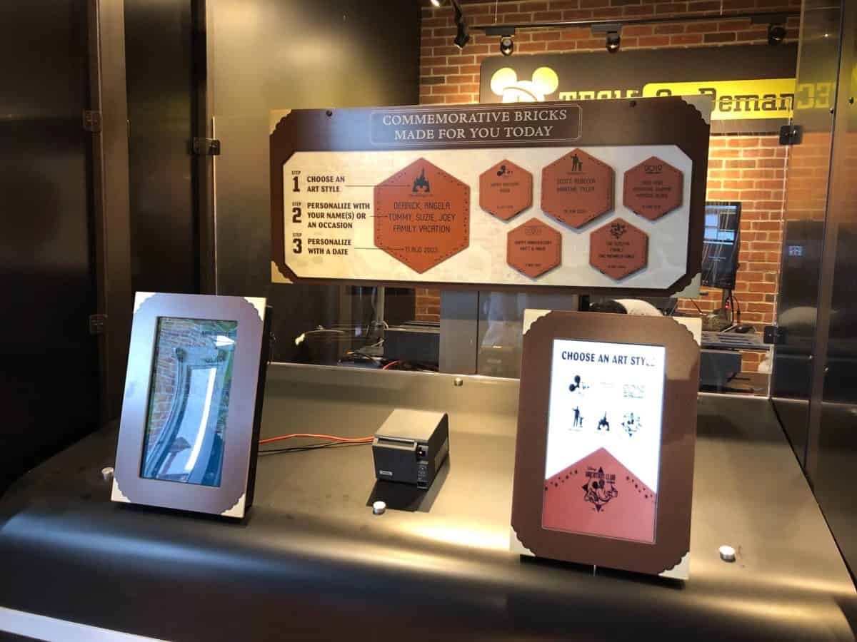 commemorative brick kiosk disney springs marketplace co-op walt disney world