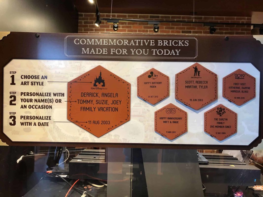 commemorative brick kiosk disney springs marketplace co-op walt disney world