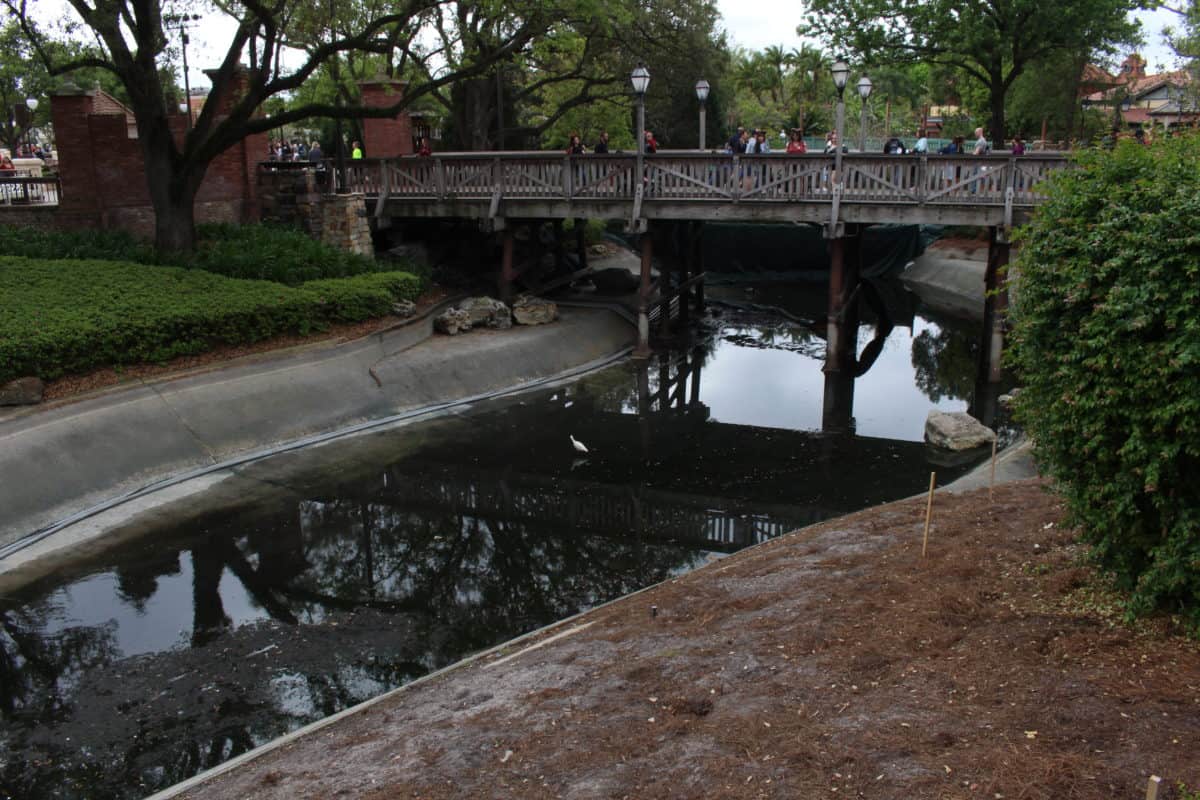 Cinderella Castle moat draining