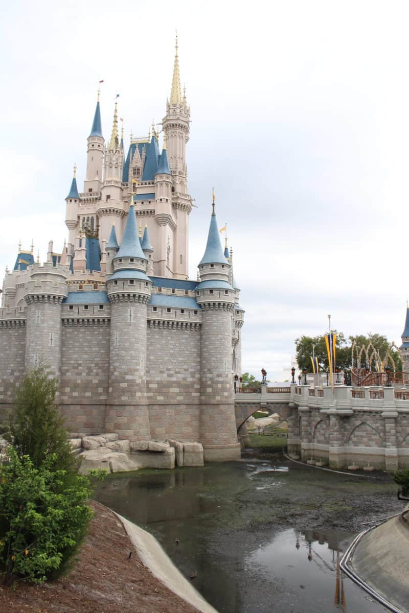 Cinderella Castle moat draining