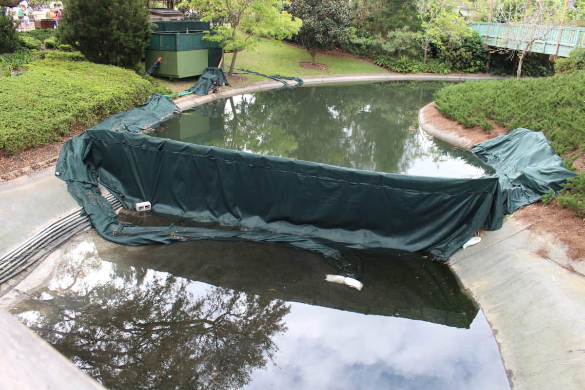 Cinderella Castle moat draining