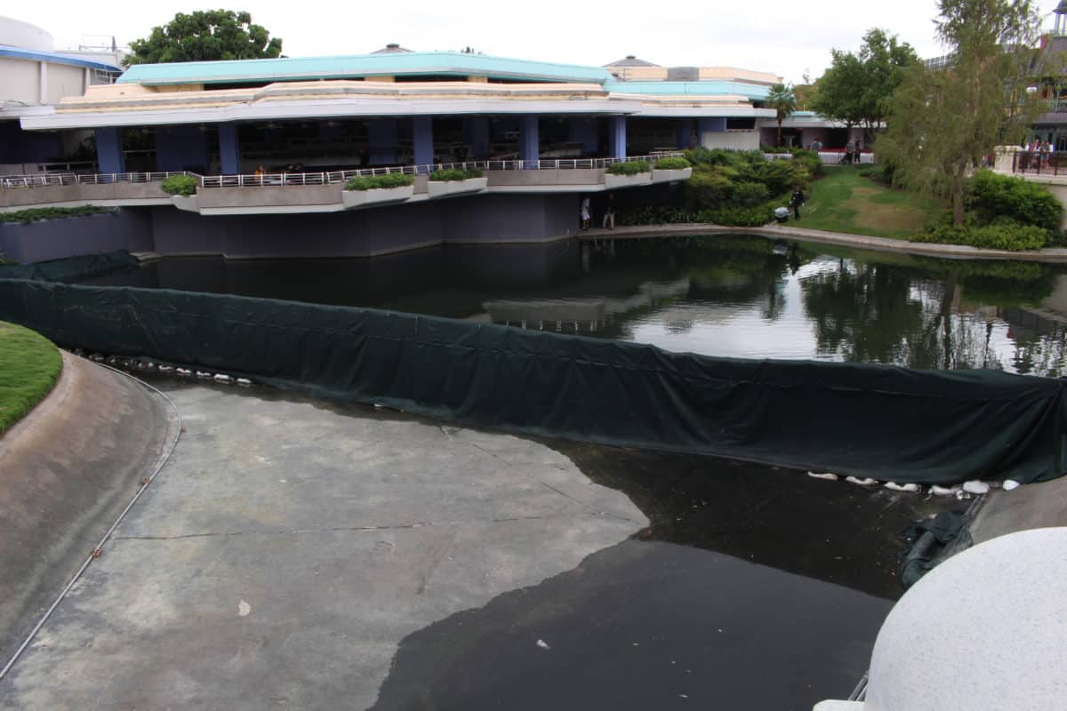 Cinderella Castle moat draining