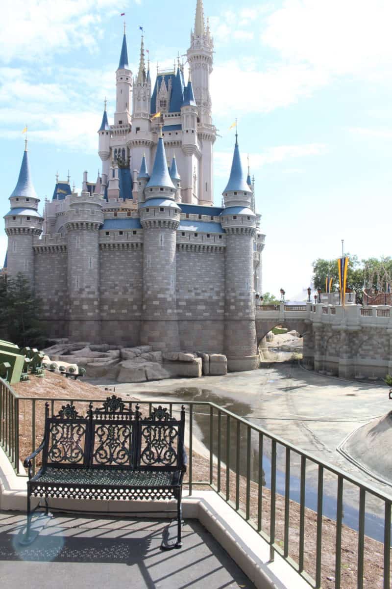Cinderella Castle moat draining