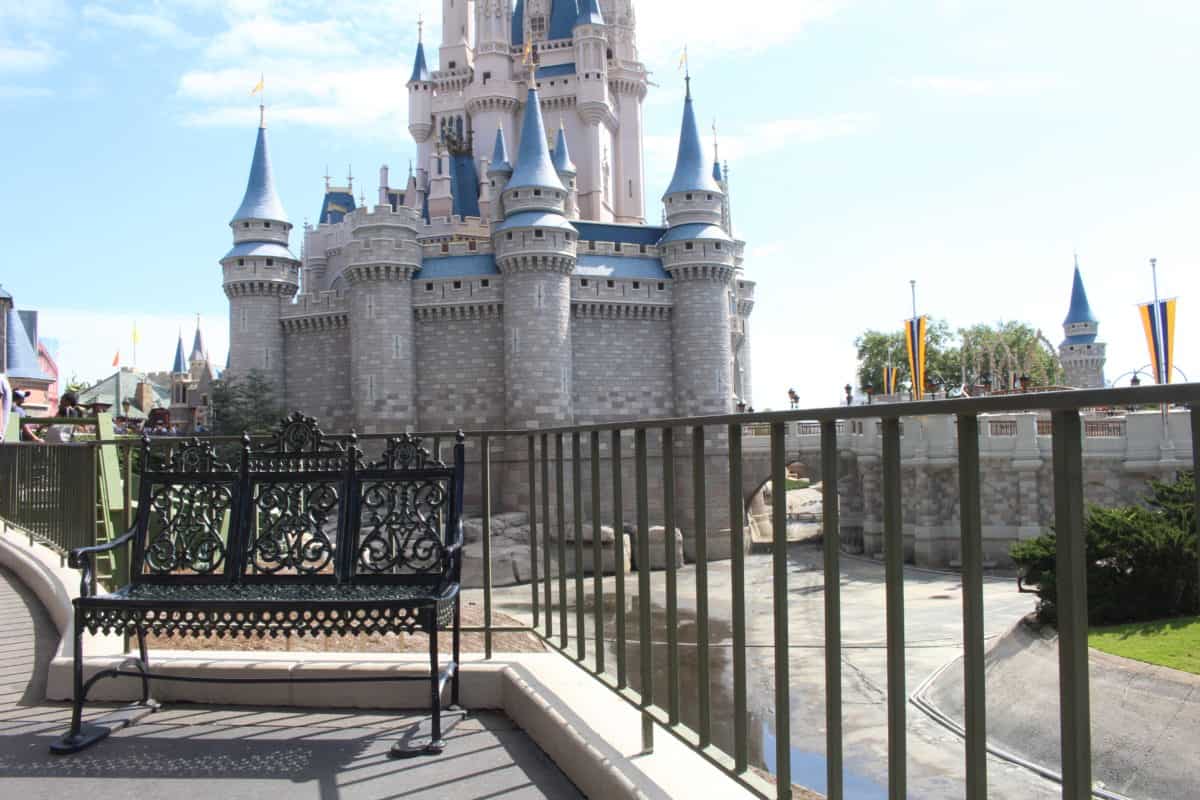 Cinderella Castle moat draining