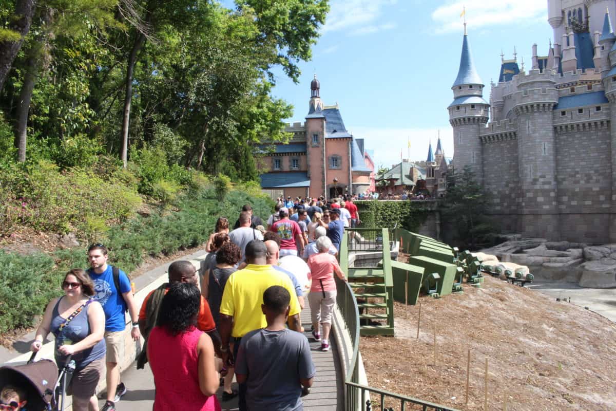 Cinderella Castle moat draining