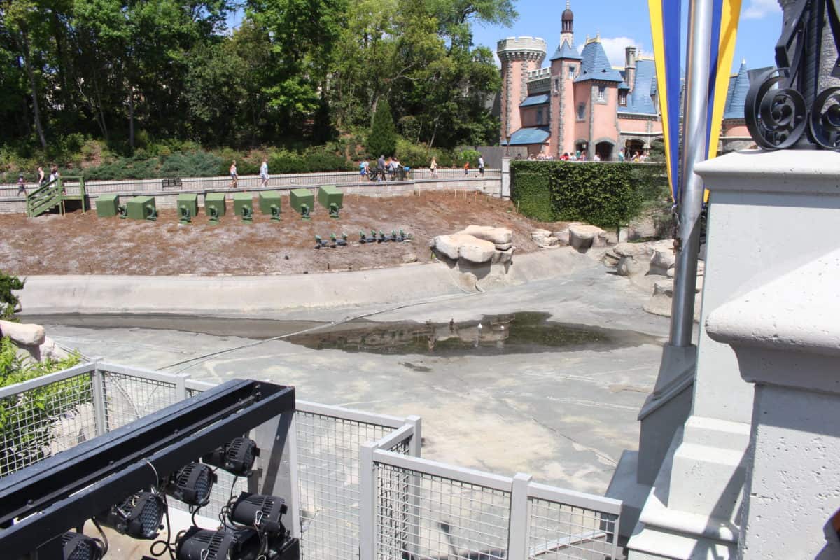Cinderella Castle moat draining