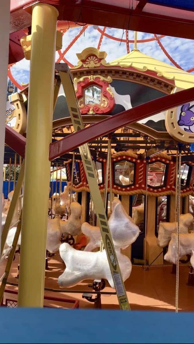 Jessie's Critter Carousel Pixar Pier Disney Caliornia Adventure March Update