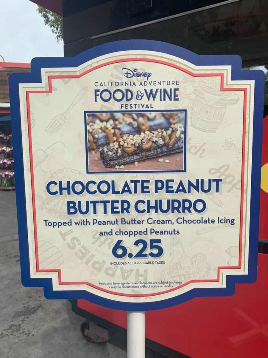 Chocolate Peanut Butter Churro disney california adventure food & wine 2019