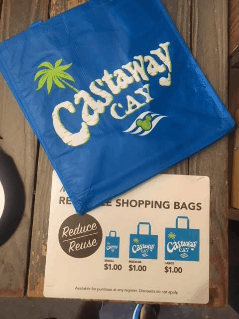 disney cruise line castaway cay reusable bags march 2019