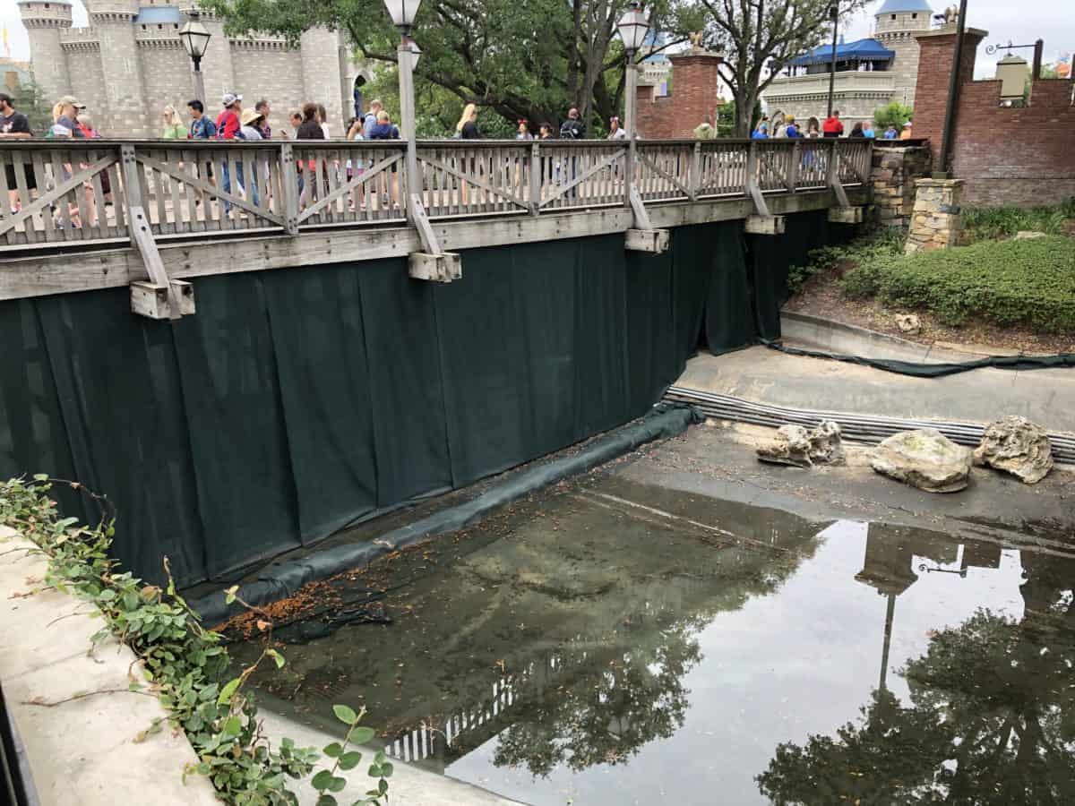 Castle moat draining