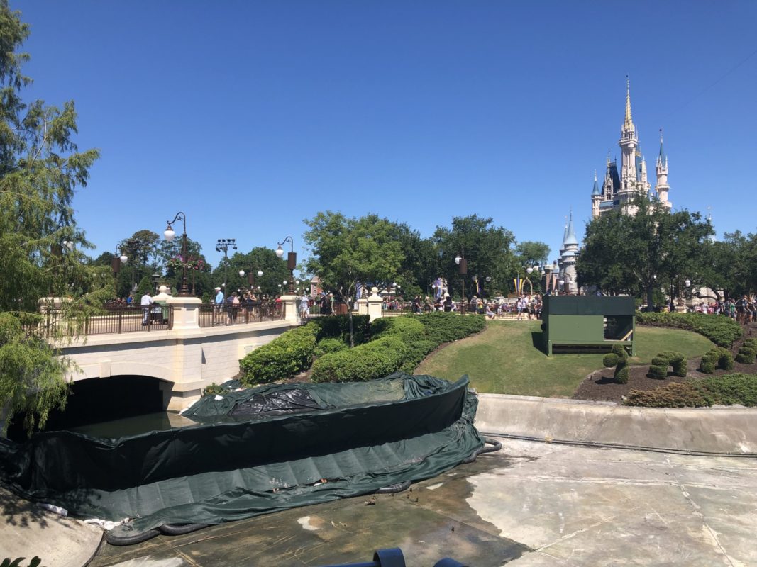 Castle moat draining
