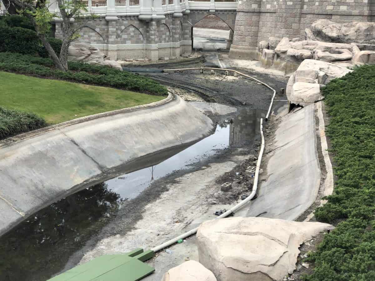 Castle moat draining
