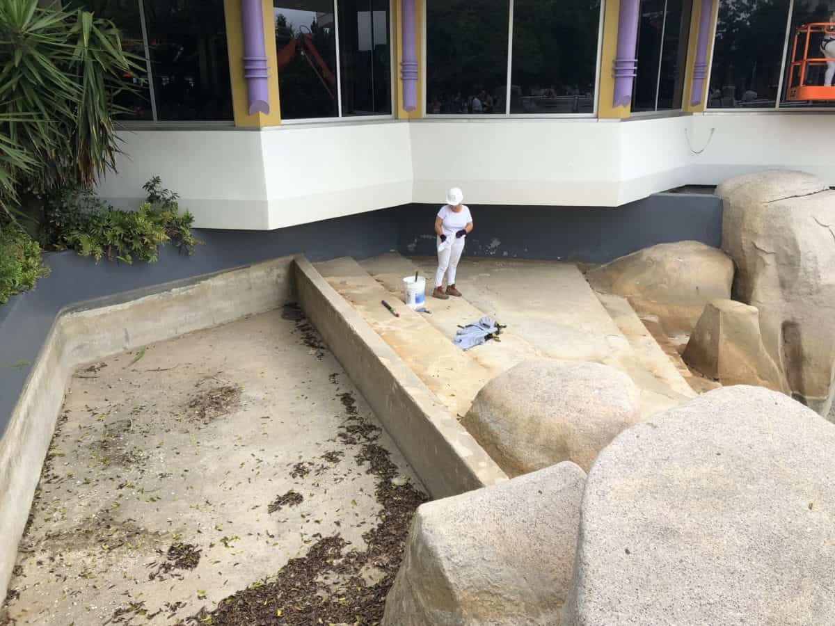 Castle moat draining 