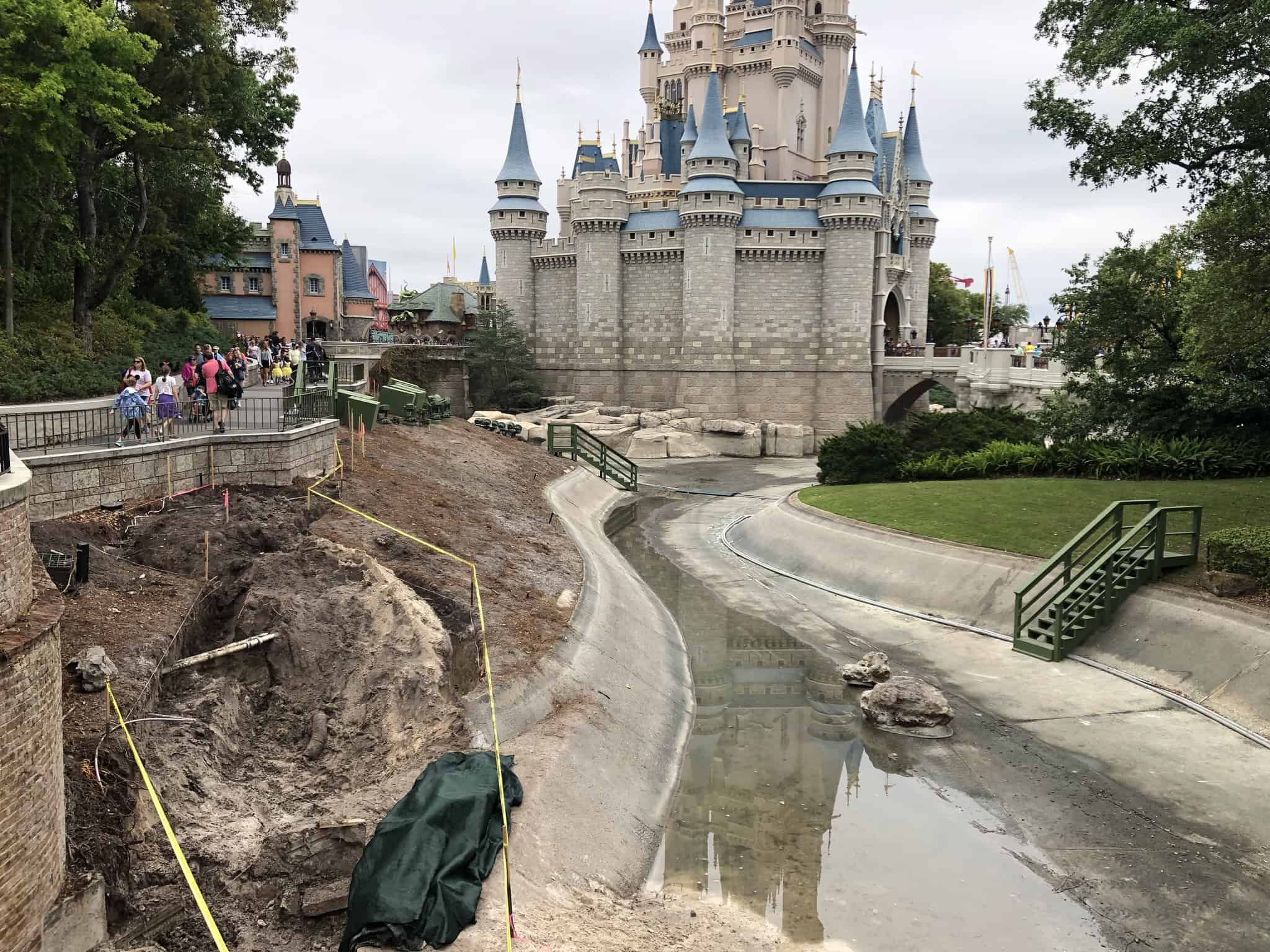 Castle moat draining