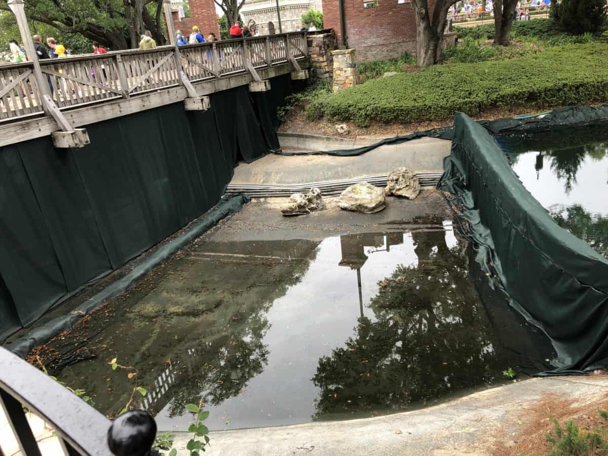 Castle moat draining