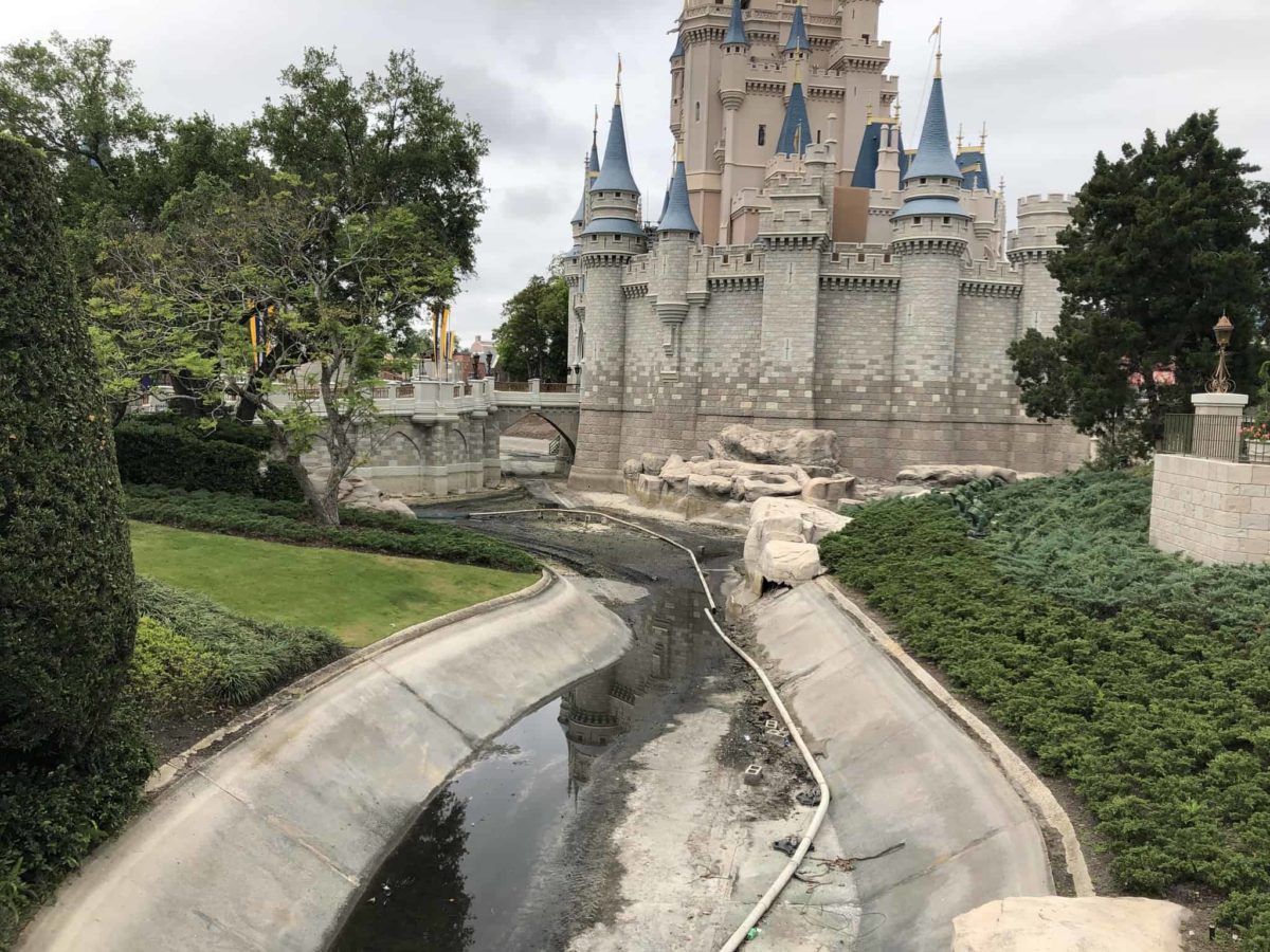 Castle moat draining