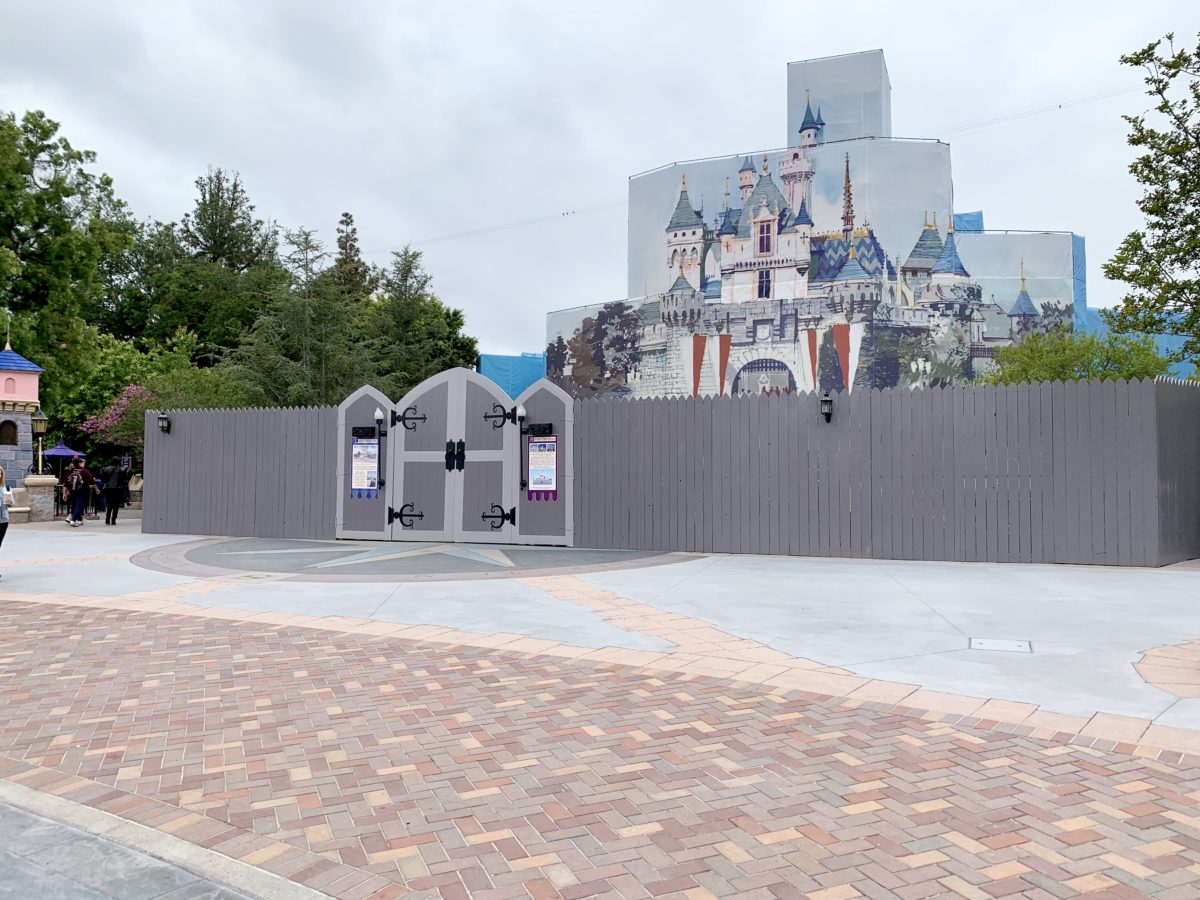 Even More Brickwork and Curb Revealed Sleeping Beauty Castle Disneyland Resort