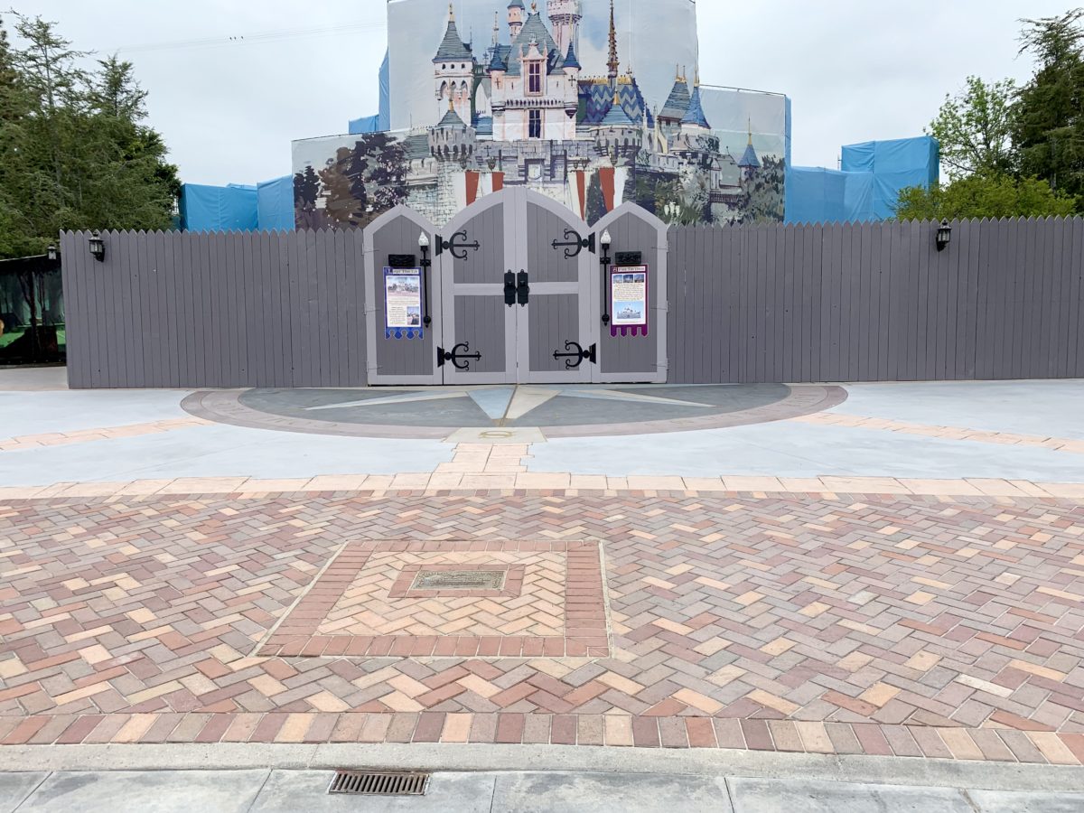 Even More Brickwork and Curb Revealed Sleeping Beauty Castle Disneyland Resort