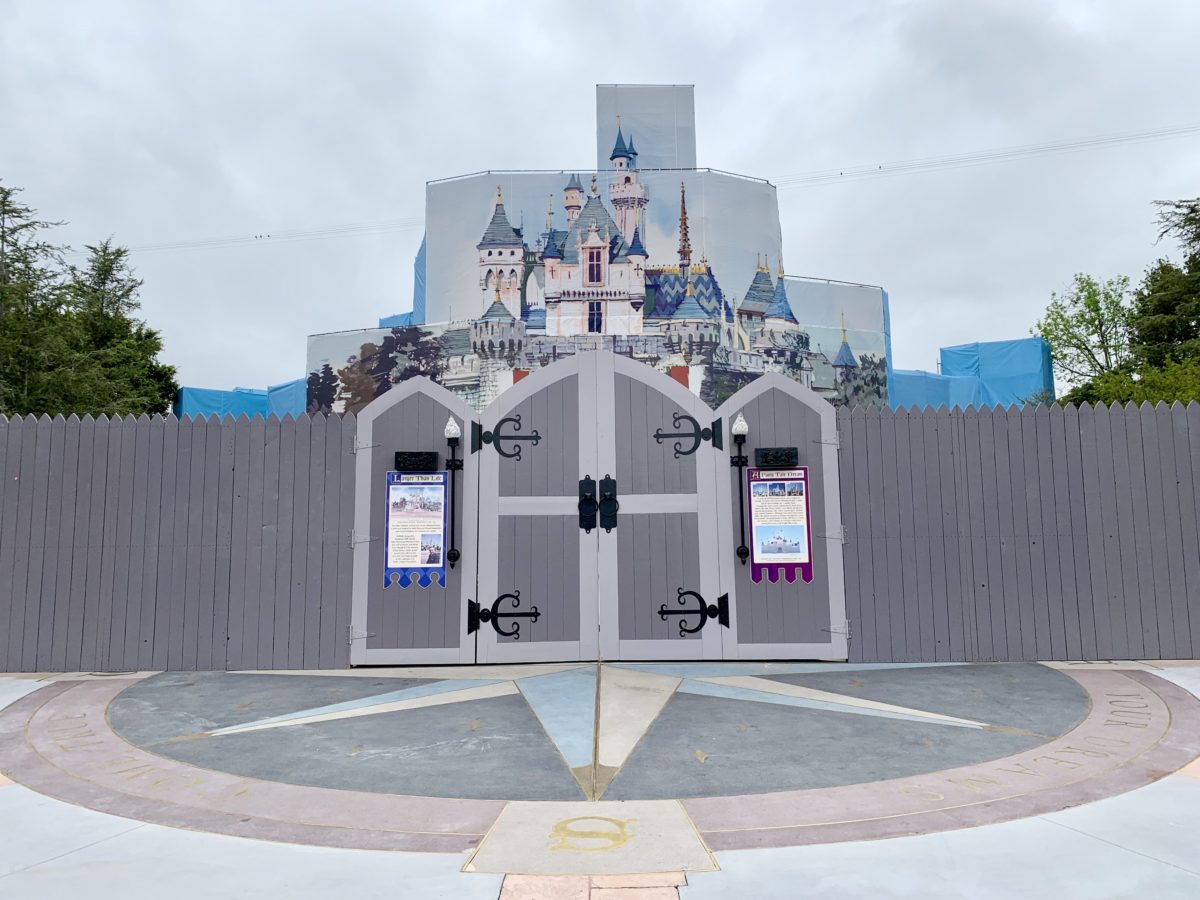 Even More Brickwork and Curb Revealed Sleeping Beauty Castle Disneyland Resort