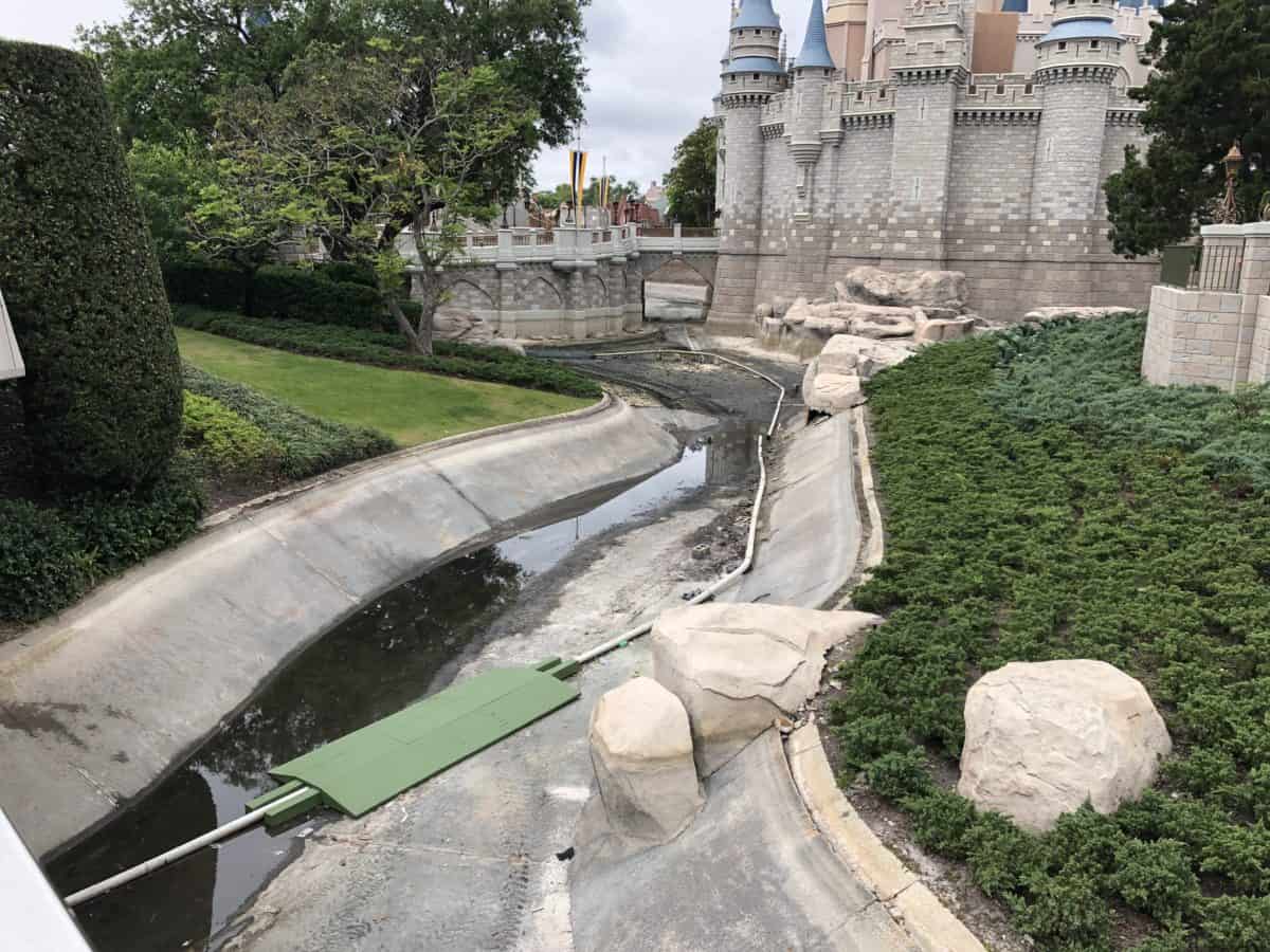 Castle moat draining