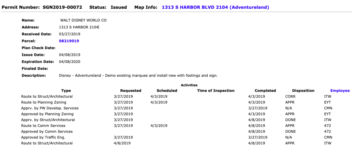Permit Filed for Demolition of Adventureland Sign Disneyland