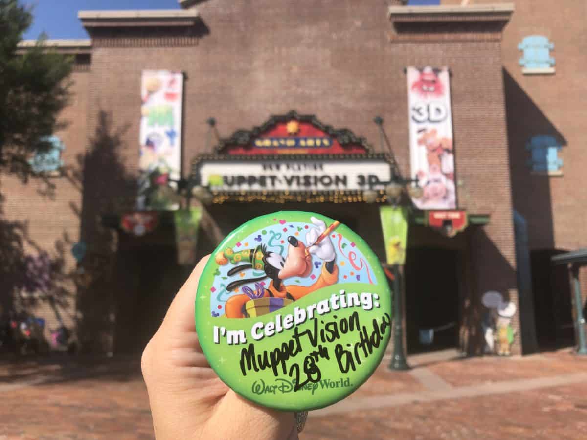 I'm Celebrating Button for Muppet*Vision 3D 28th Anniversary