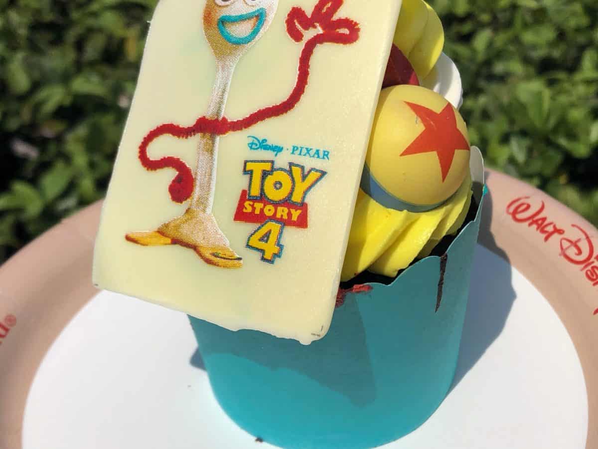 Forky White Chocolate Piece on a Cupcake