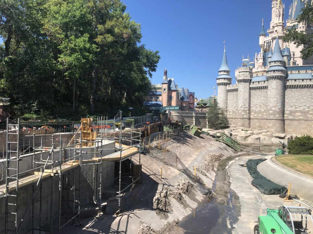 View of the pathway expansion with the drained moat