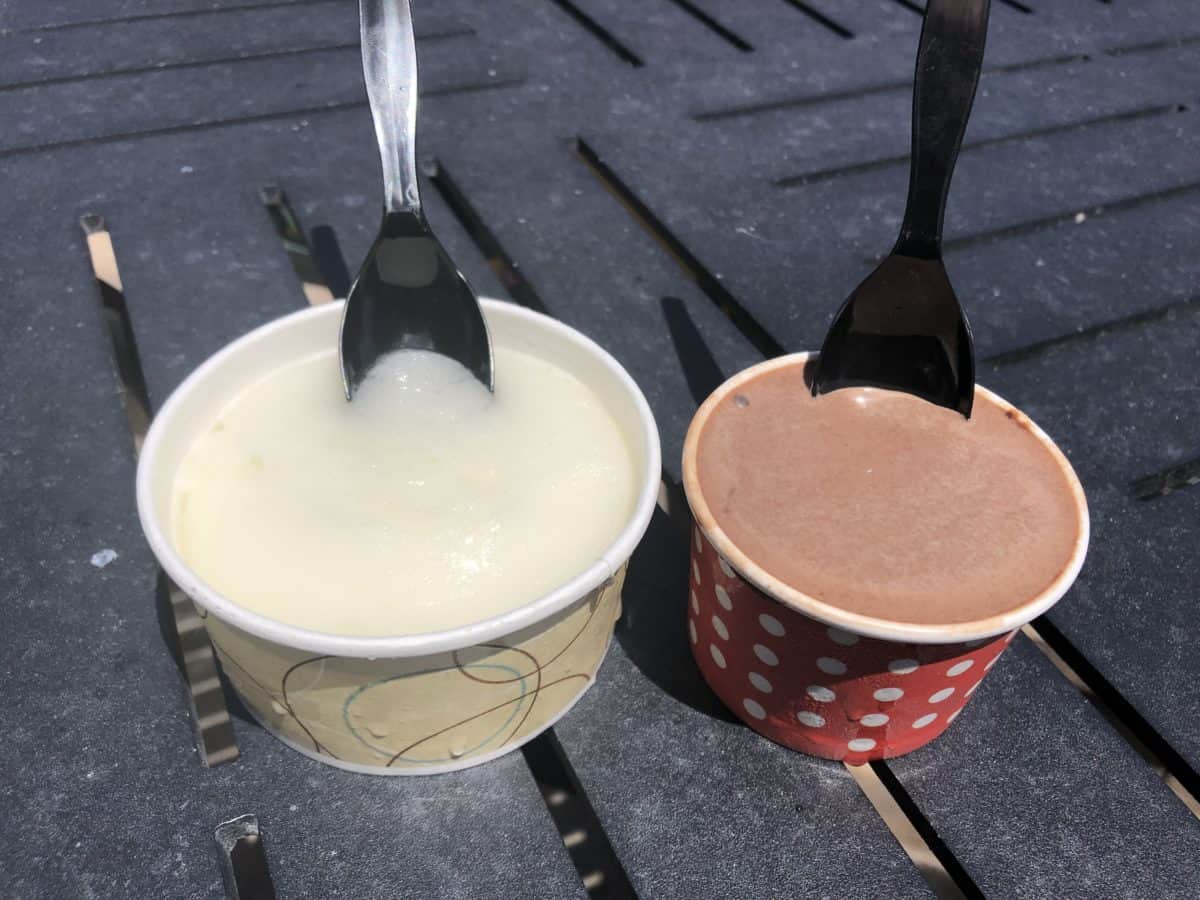 Pinocchio Village Haus Lemon Sorbet and Chocolate Gelato