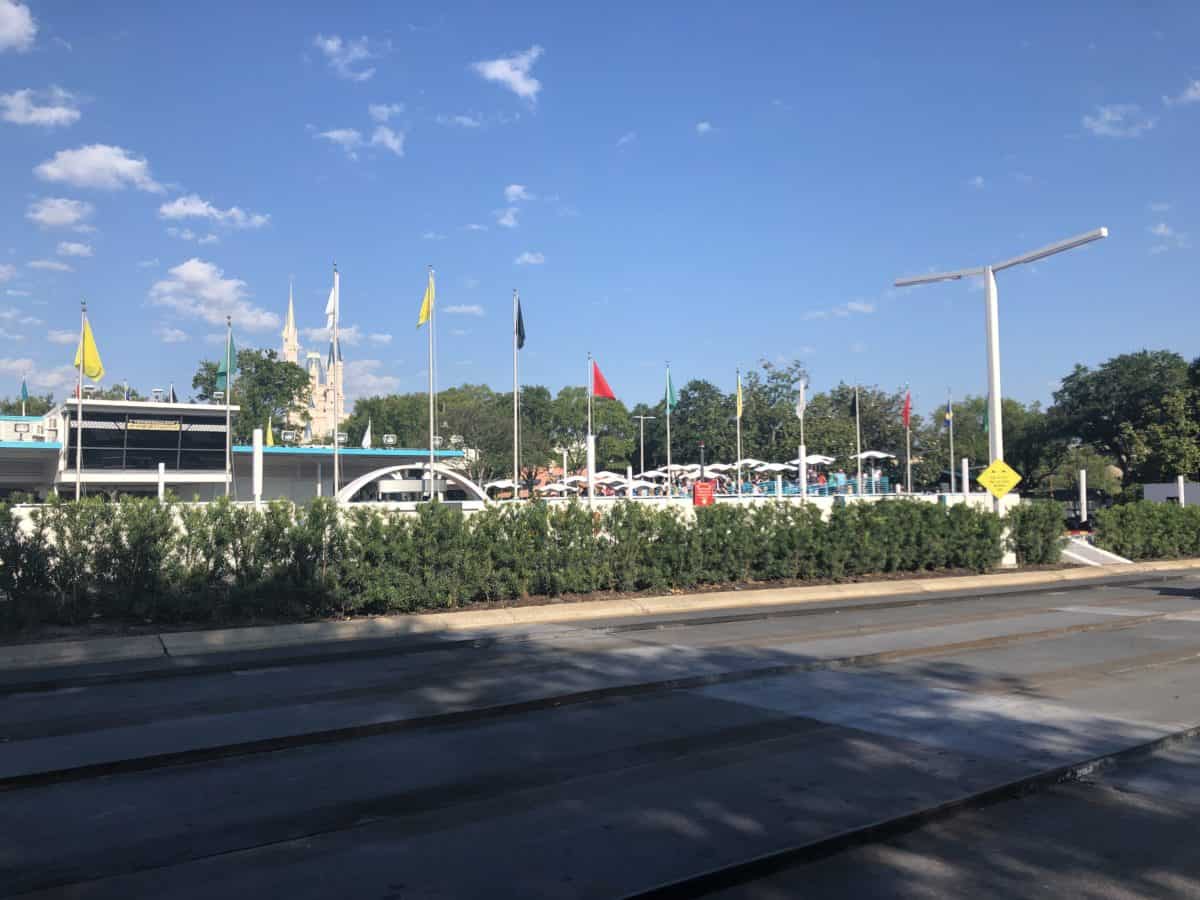 Tomorrowland Speedway view of the castle from the track
