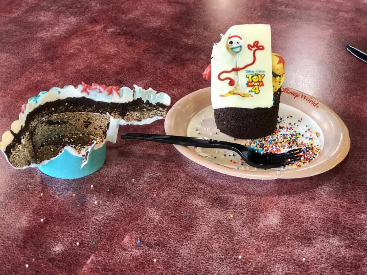 Sprinkles on the table, plate, and wrapper
