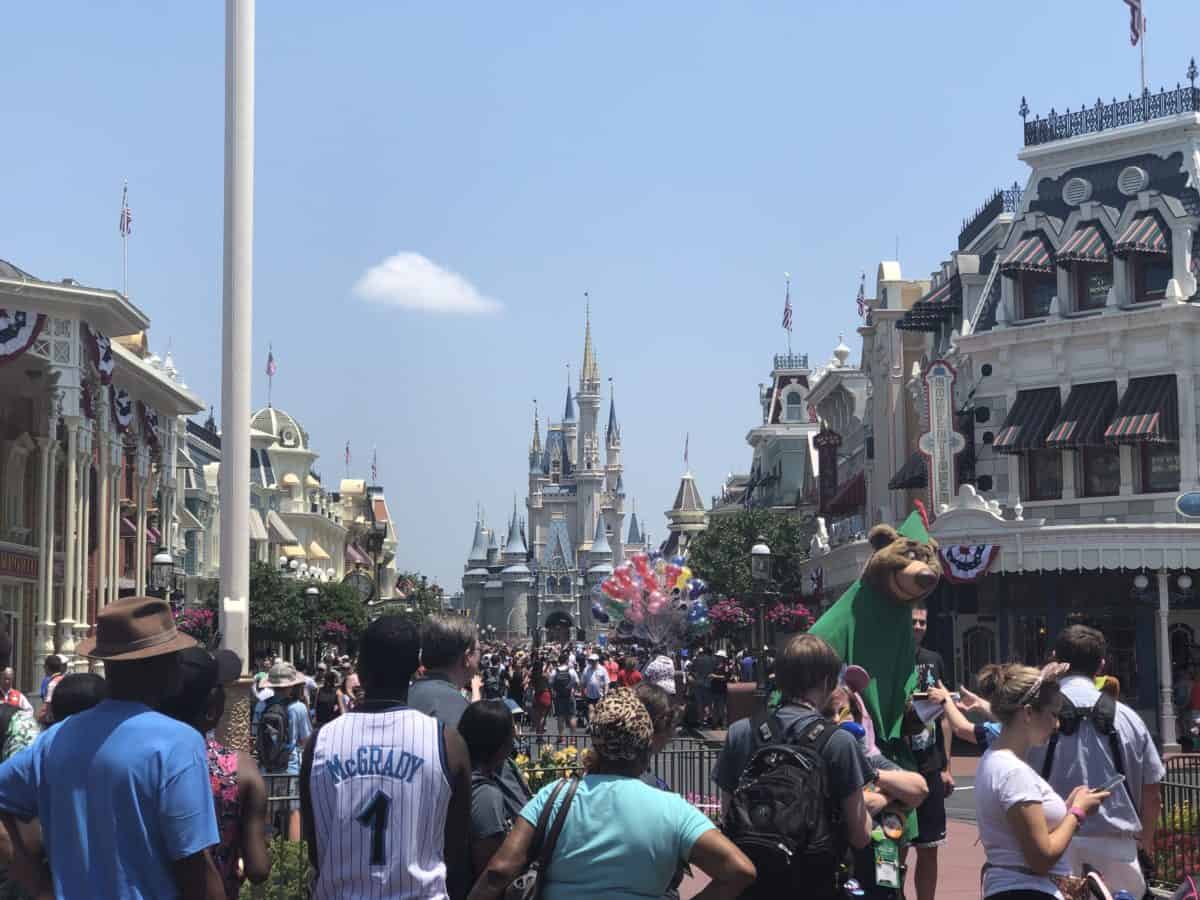 cinderella's caslte view down Main Street