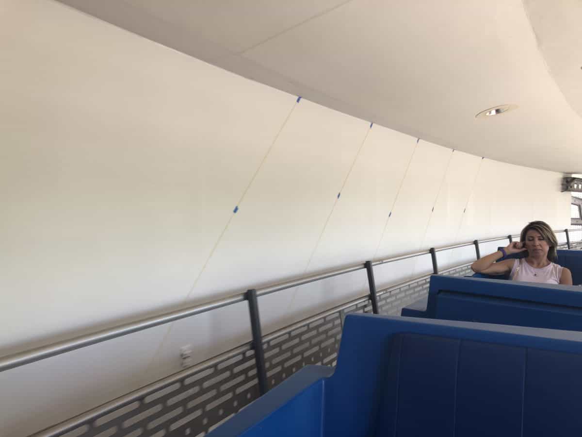 PeopleMover walls in Tomorrowland marked for painting