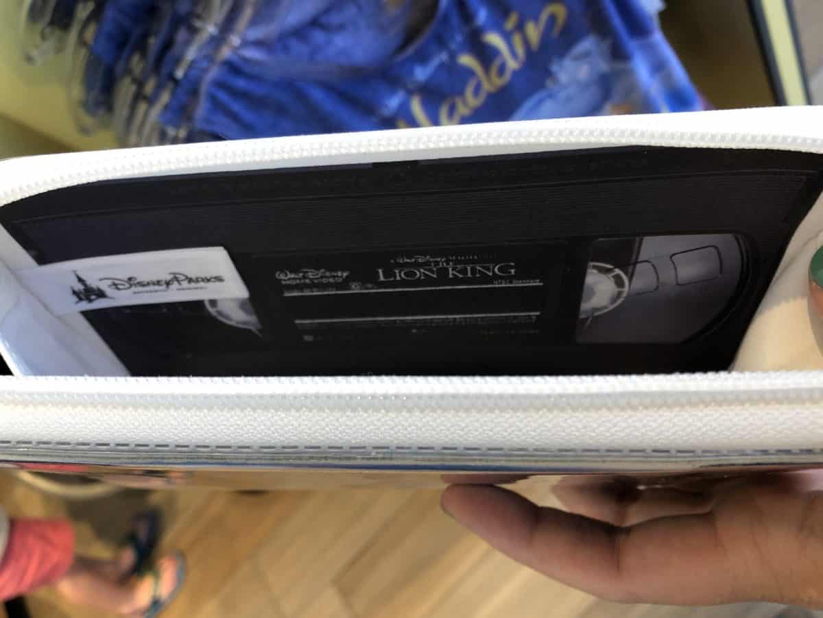 Inside of the vhs tape wallet 