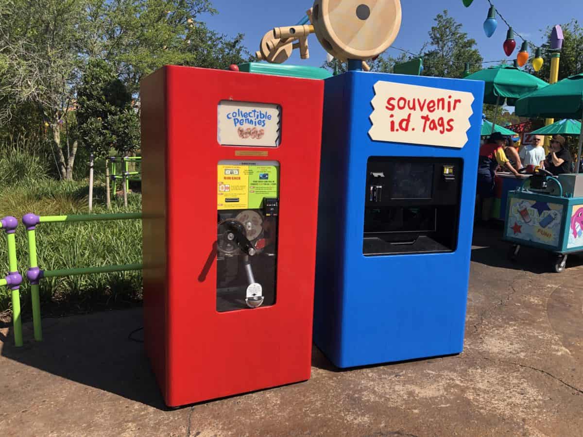 Toy Story Land Pressed Penny and ID Tag machines