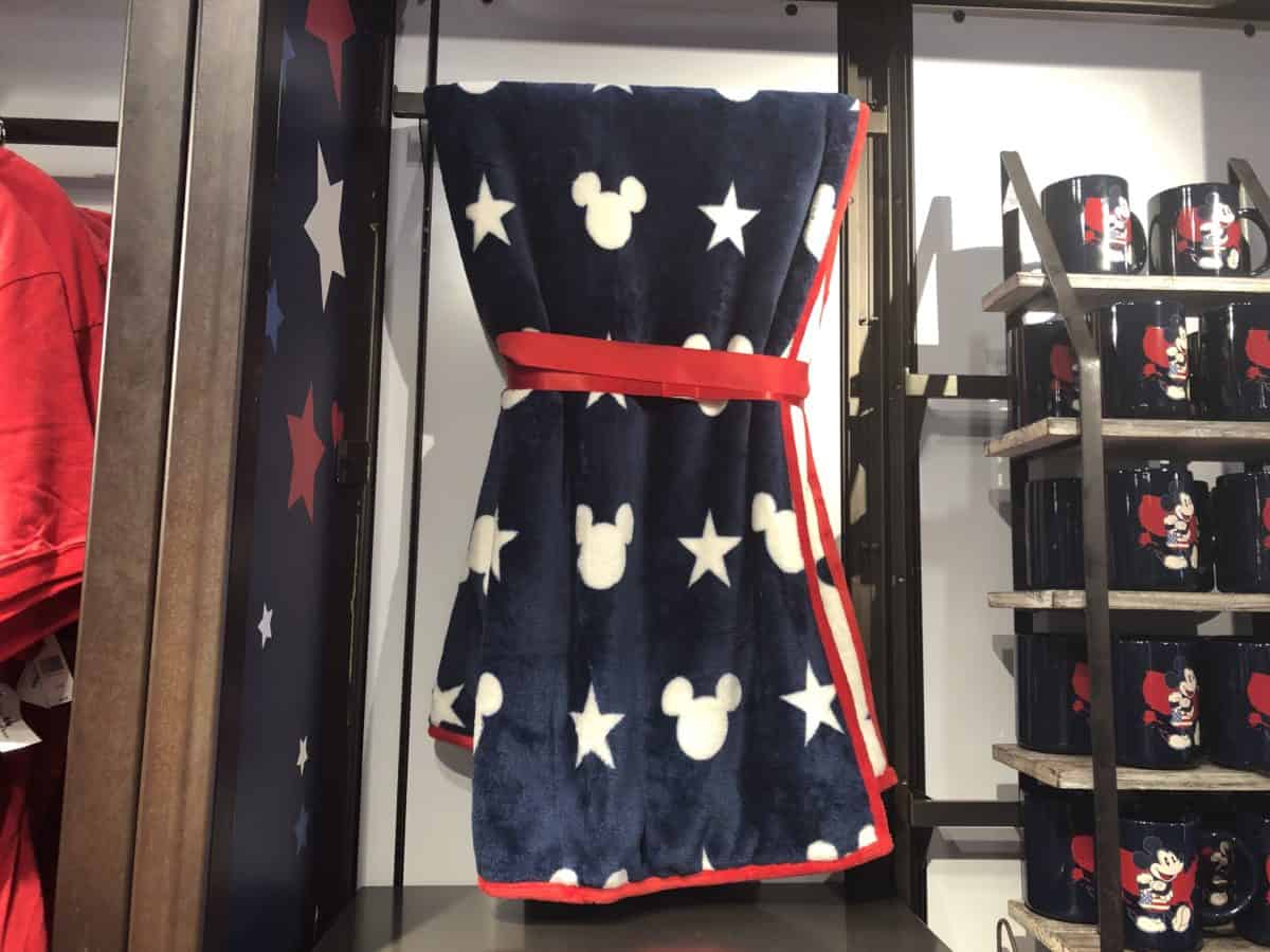 blue with white stars and Mickeys, Americana blanket