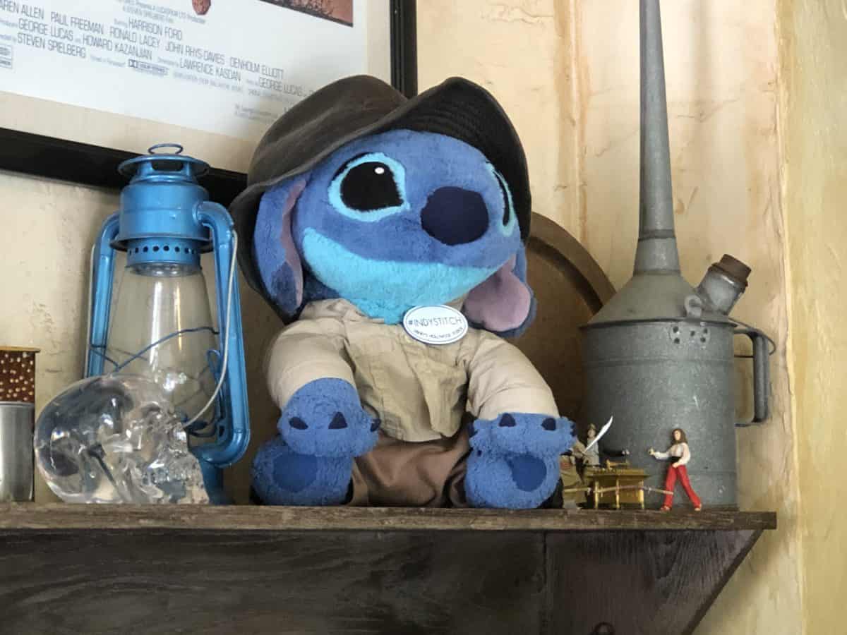 Stitch plush dressed as Indiana Jones