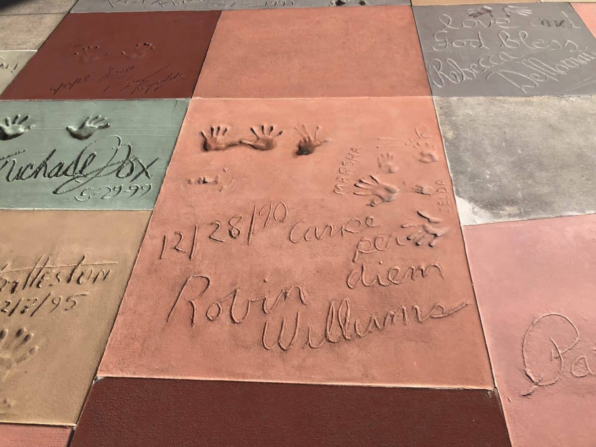 The Robin Willians handprints at Hollywood Studios have been repairs