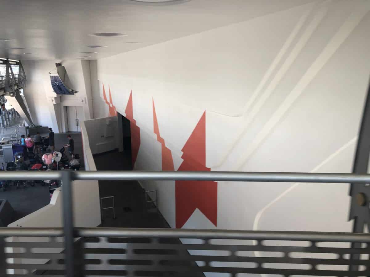 Views of the orange paint from the PeopleMover