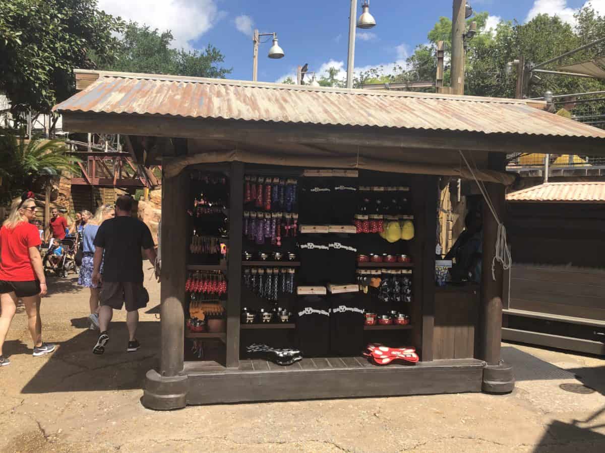 Disney Tails items at a merchandise kiosk 