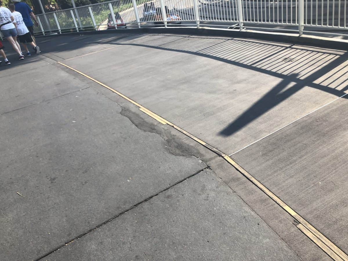 new concrete with wood slats in between