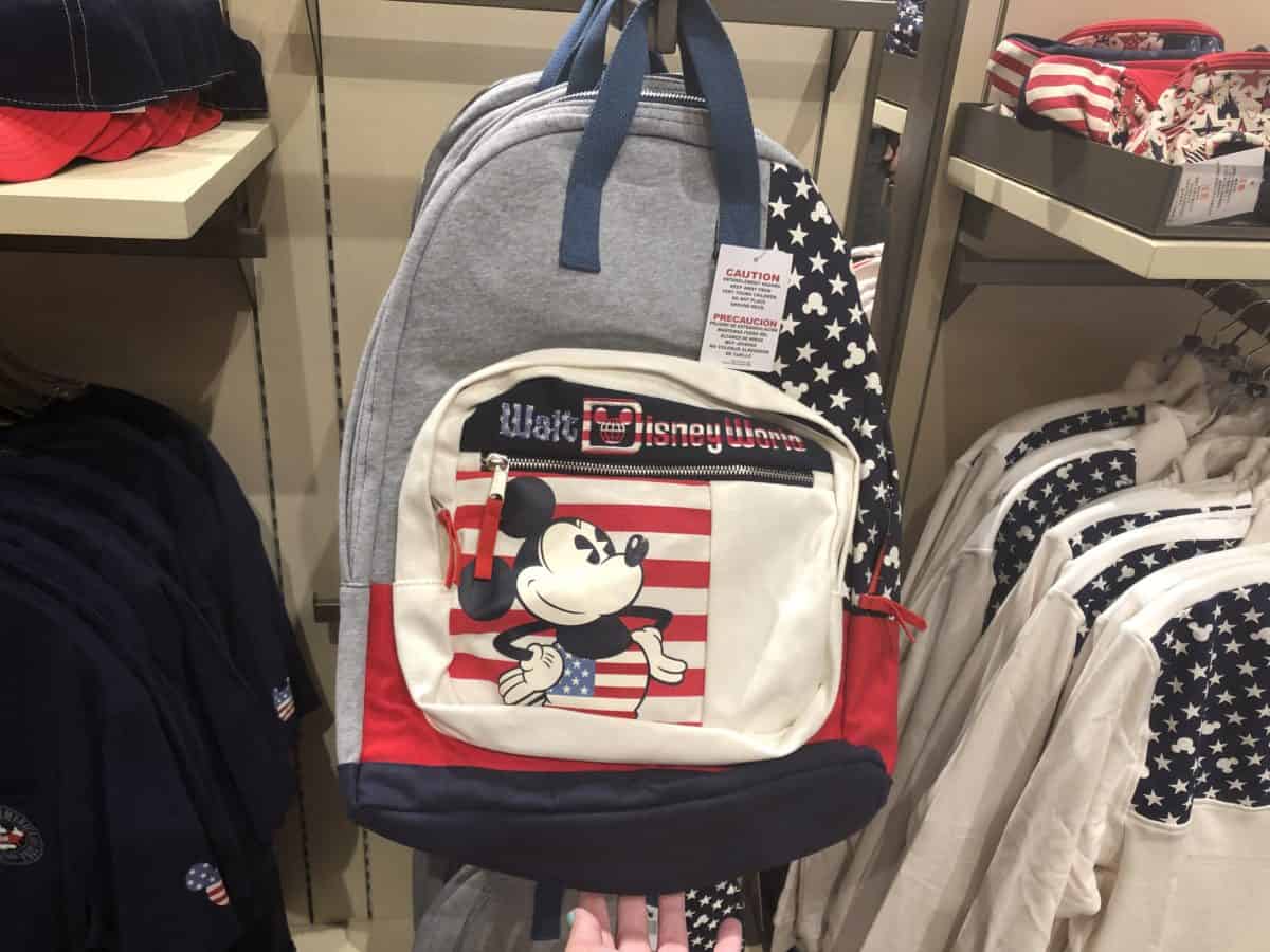 Americana Backpack with Mickey and stars and stripes, Walt Disney World
