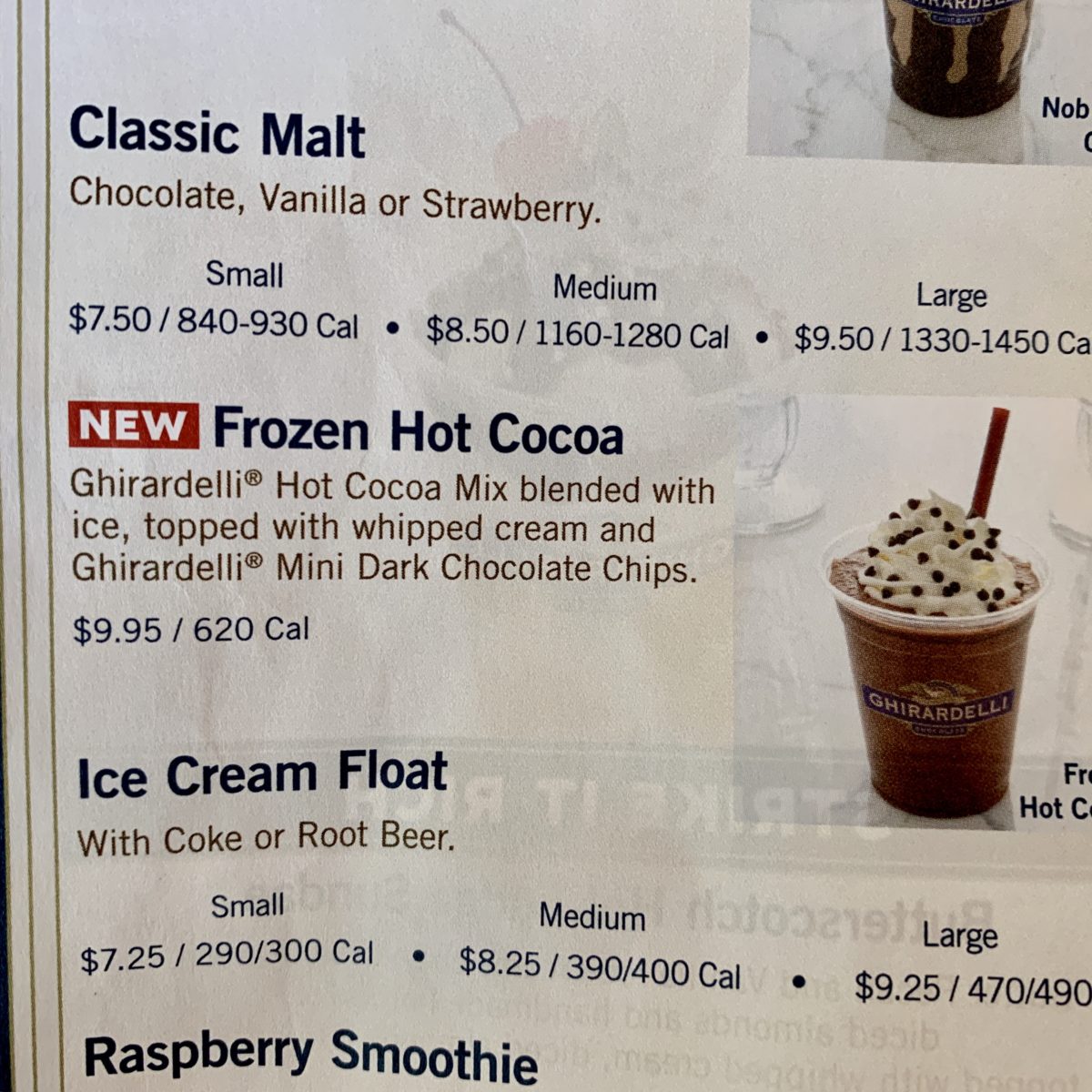 Frozen Hot Cocoa Ghirardelli Soda Fountain and Chocolate Shop Disney California Adventure