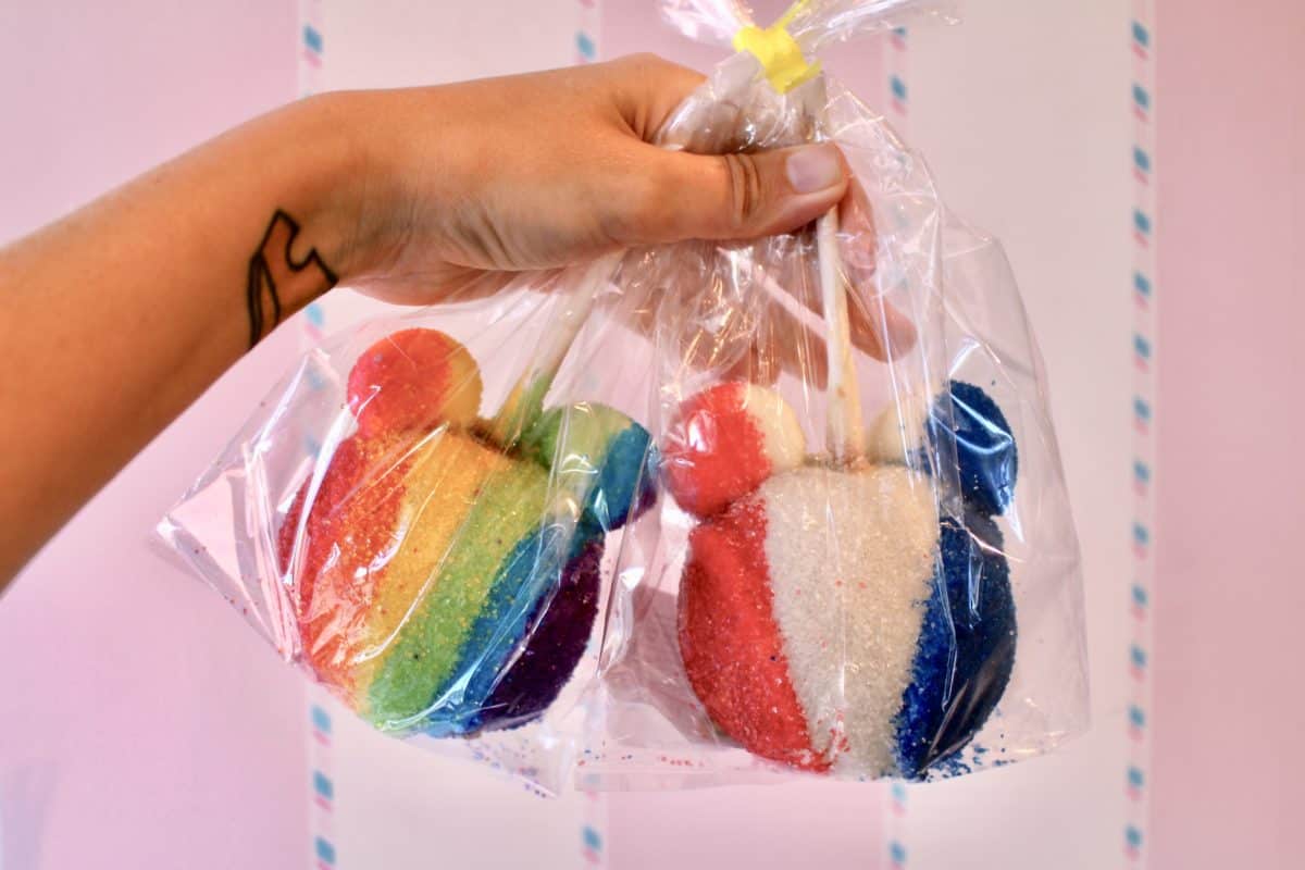 rainbow pride candy apple